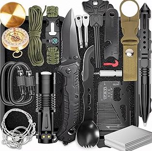 Survival Kits, Hiking and Camping Essentials, Emergency Survival Gear, Gifts for Men, Gifts for Dad, Husband, Teenagers, Cool Fishing and Hunting Gadgets, Christmas and Birthday Gifts product image
