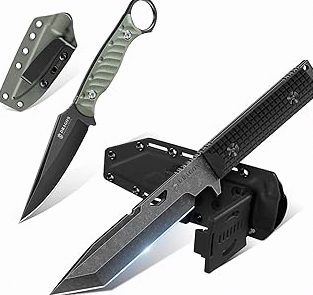 Dragon Creek Outdoor Knife - Green Fixed Blade Knife with Black Outdoor Survival Knife with Sheath for Camping Hiking Gift Men product image