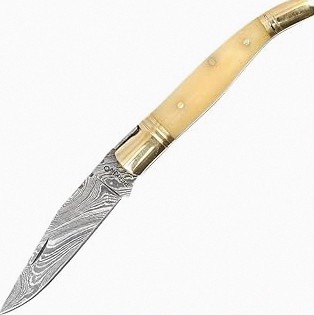 Perkin Handmade Damascus Pocket Knife with Sheath Leather Pouch-Beautiful Folding Hunting Knives for Bushcrafting, Camping, Outdoor, Survival, Hiking-Unisex Adults product image