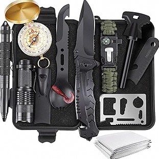 Gifts for Christmas Survival Kits for Men Dad Husband Him, 13 in 1 Survival Gear and Equipment Tactical Tools for Camping Hiking Hunting Outdoor Adventure, Cool Birthday Idea product image