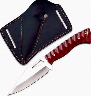 Kelani Handmade Hunting Skinner – 8" Full Tang Cowboy Blade with Paka Wood Handle & Leather Sheath – Bushcraft Tool for Outdoor & Survival Gear product image