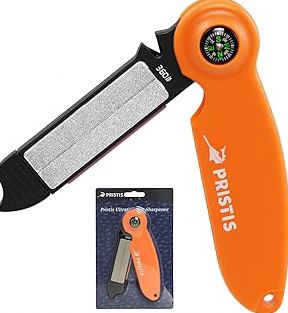 Pristis UltraGrit Pro Survival Knife Sharpener, 9 in 1 Outdoor Kit, Multi Gear with Fire Starter Whistle Compass, Hunt Fish Camp Hike Adventure Tactical Tool, Portable Grinding File for Knife Hook product image