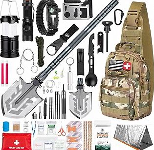 Monterra Survival Kit, 265 Pcs, Emergency Gear and Supplies, First Aid, Bug Out Go Bag, EDC, Molle System Backpack, Hiking, Camping, Outdoor Accessories, Hunting Gifts for Men. product image