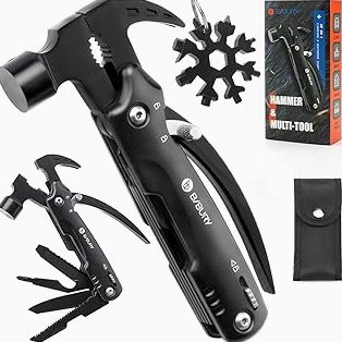 BIBURY Valentines Day Gifts for Him, 12 in 1 Multitool Hammer with Snowflake Tool, Christmas Stocking Stuffers for Men, Survival Gear Outdoor Multi Tool with Safety Lock for Men Dad Grandpa Husband product image