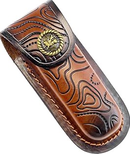 Leather Knife Sheath, Folding Knife Holder Pocket Knifes Case with Belt Loop for Camping Hunting Fishing Hiking Jungle product image