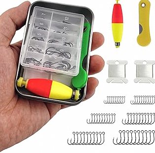 Mini Survival Fishing Kit–Compact Emergency Gear for Camping,Hiking,Bushcraft,Backpacking Small Tackle Box with Hooks,Line,Tools product image