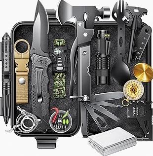 Gifts for Men-Christmas | 21-in-1 Survival Gear & Camping Accessories | Fishing & Hunting Equipment | Unique Birthday Gift for Husband, Dad | Stocking Stuffers & White Elephant Party Gifts product image