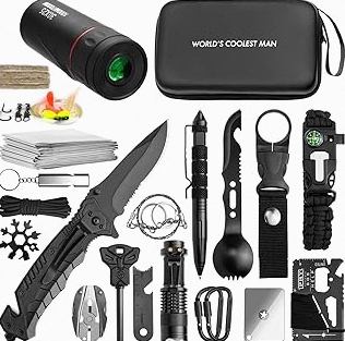 Emergency Survival Kit Gifts for Men Husband Dad, 34 in 1 Survival Gear and Equipment for Camping Hiking Outdoors Adventures, Birthday Christmas for Men Boyfriends Fathers product image