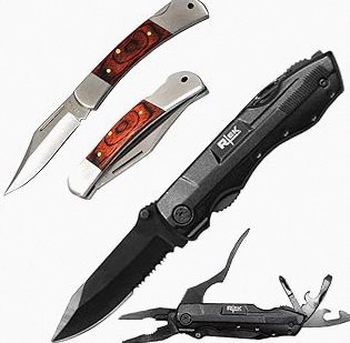 Rtek Ultimate Every Day Carry Bundle, Pocket Knife, Traditional & Modern Knives, for Outdoor, Survival, EDC, Camping, Multi Tool, Gifts for Men product image